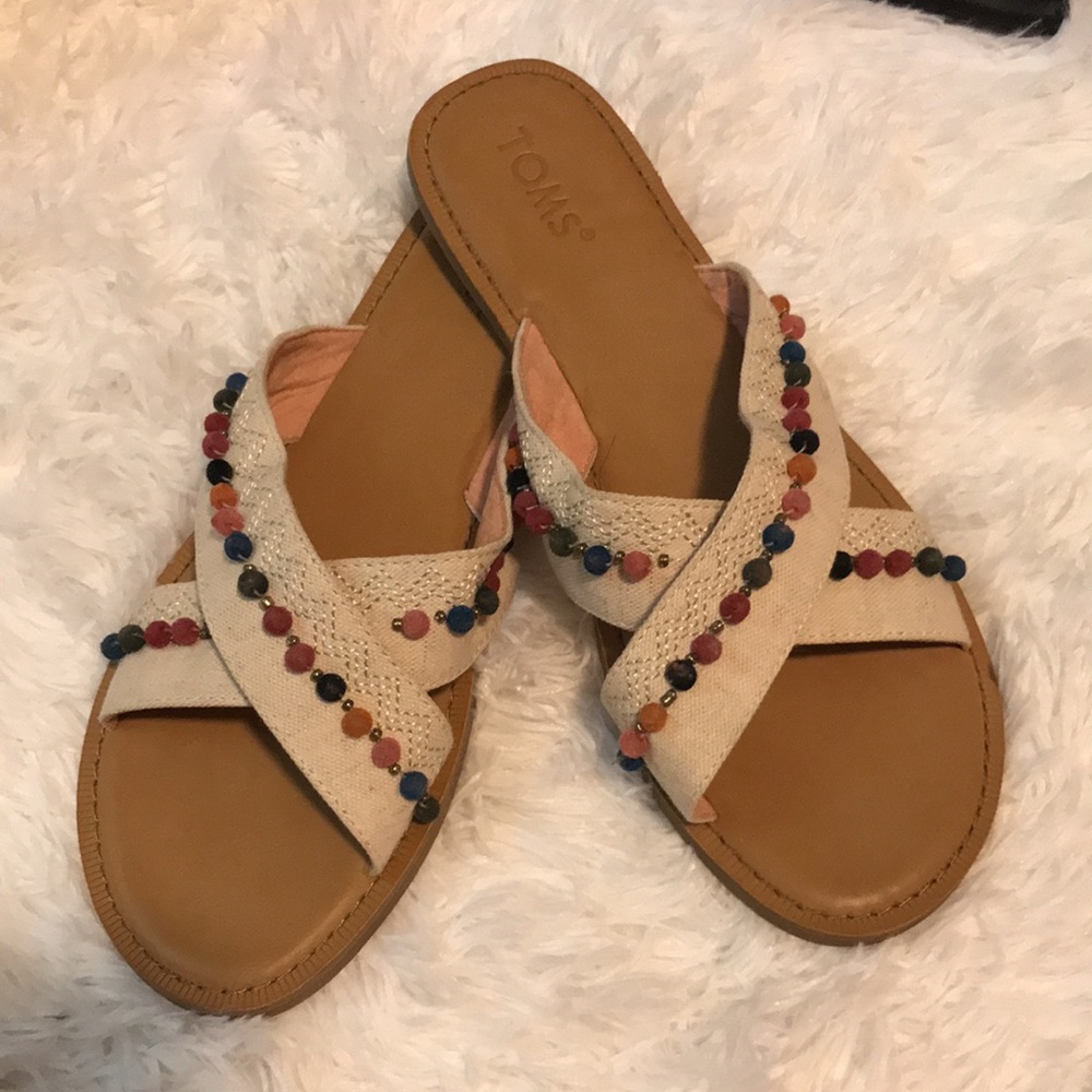 Toms beaded slides like NEW